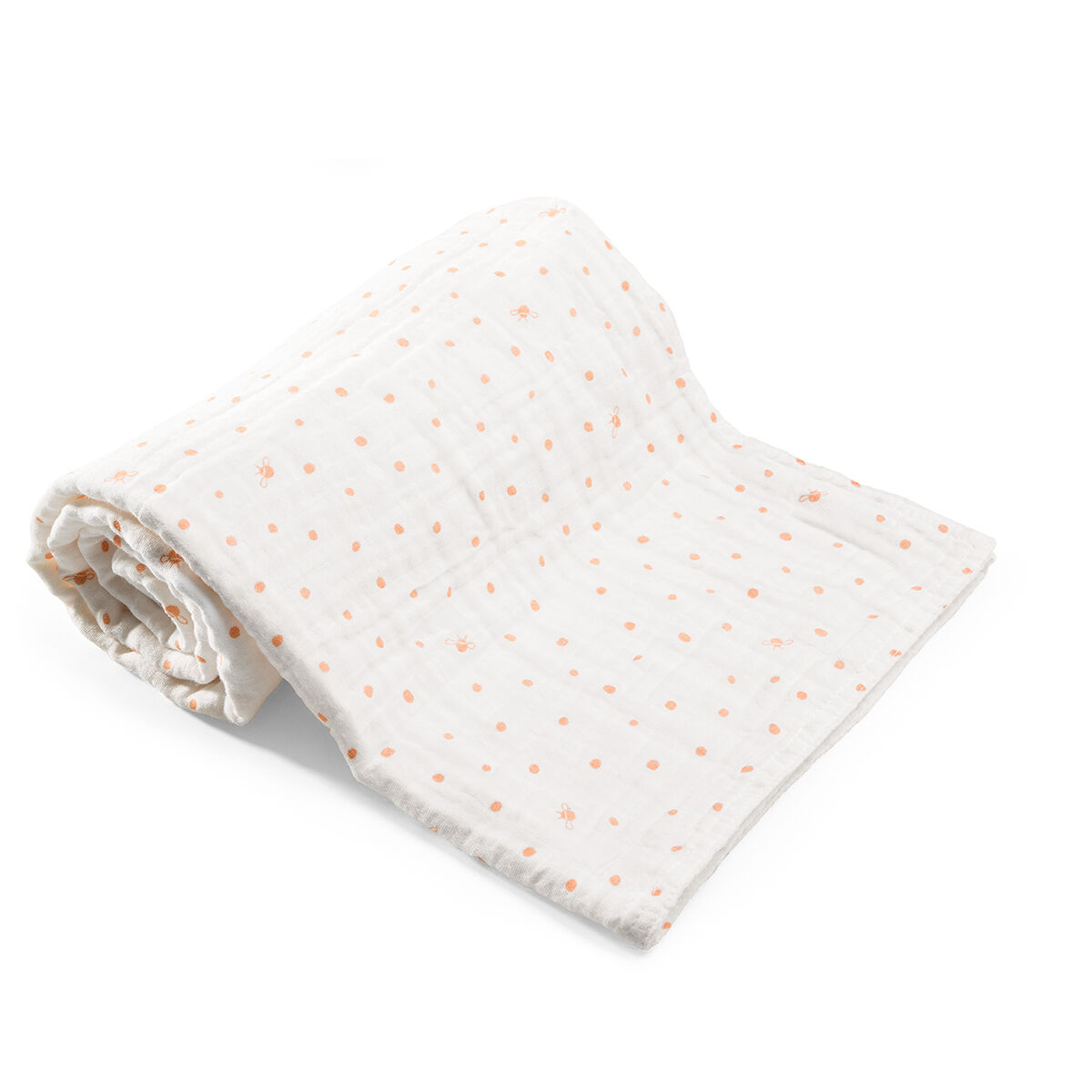 Stokke® Blanket Organic Muslin OCS Coral Bee, Coral Bee, mainview